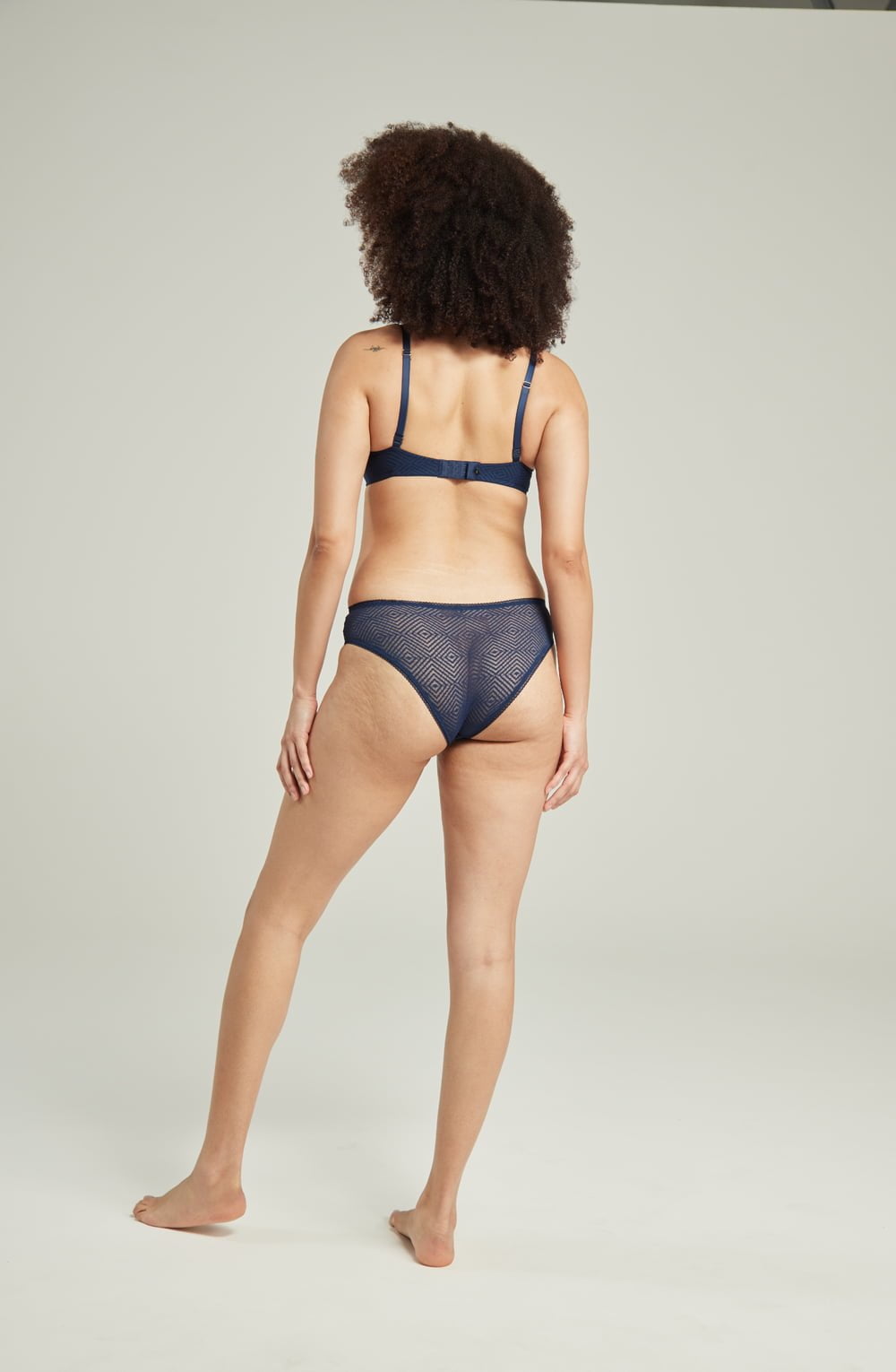 The Sheer Deco High Leg Brief Black