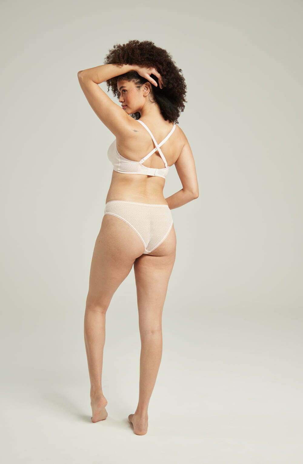 The Sheer Deco High Leg Brief Black