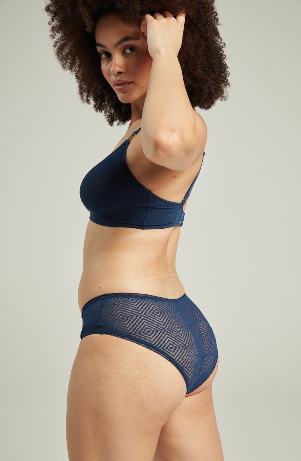 The Sheer Deco Hipster Brief Black